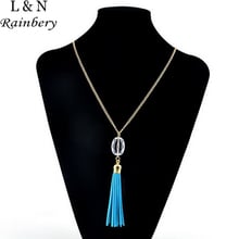  New Summer Style Necklaces For Women Colar Candied Color Acrylic Beaded/Crystal &Neon Color Leather Tassel Long Necklace 2024 - buy cheap