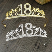 FORSEVEN Women Girls 18 Birthday Party Prom Hair Jewelry Accessories Rhinestone Tiaras and Crowns Hairband Diadem Headpiece BH 2024 - buy cheap