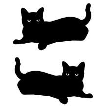 12.7*7.6CM 1Pair Pet Cat Car Rearview Mirror Decorative Cartoon Stickers Car Accessories Black/Silver C4-0409 2024 - buy cheap