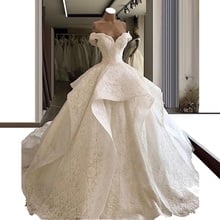Excellent Quality Full Lace Wedding Gowns Vintage Ball Gown Off-Shoulder Bridal Gowns Lace-up свадебное платье 2024 - buy cheap