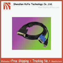 Free Shipping+2pcs/lot!! 1.8m New 30+5 Pin DVI D To 15 Pin VGA M/M+ USB LCD Monitor Cable/DVI TO VGA USB 2024 - buy cheap