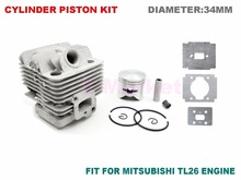Cylinder Piston Kit 34MM With Gasket for MITSUBISHI TL26 25.4CC Brush Cutter.Grass Trimmer. Engine Garden Tools Spare Parts 2024 - купить недорого