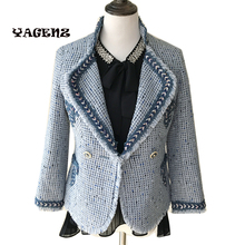 tweed jacket women wool jacket coat 2019 new spring autumn winter runway Female Jackets Short Slim ladies fashion jacket coat 2024 - buy cheap