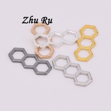 10pcs ZHU RU 14*6mm New Arrival Strip Candied fruit Beaded shape Hexagonal connection Charms Pendant Jewelry Finding 2024 - buy cheap