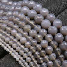 Retro Jewelry Accessories Stone Spacer Beads 6/8/10mm Natural Gray Agates Stone Loose Beads DIY Making for Bracelet Necklace 2024 - buy cheap