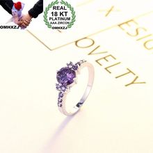 Hxomzj anel de personalidade feminino, presente para festa de casamento, presente de luxo branco, roxo e luxuoso com zircônia aaa, 18k de ouro branco zero 60 2024 - compre barato