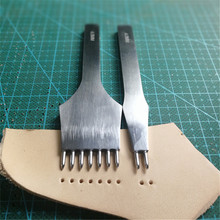 Molde de couro diy, ferramenta de tratamento e artesanato para aplicação de costura, perfurador e espaçamento de 3mm /4mm, 2 + 7 pinos 2024 - compre barato