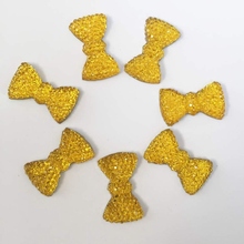 40pcs 11*20mm 3D Resin Rhinestone Flat Back Bow Tie For Cell Phone Crafts Clothing DIY Decorations -B642 2024 - buy cheap