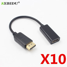 Kebidu 10pcs For HP/DELL Laptop PC DP Male Cable Displayport To HDMI-compatible HDTV Cable Adapter Converter 2024 - buy cheap