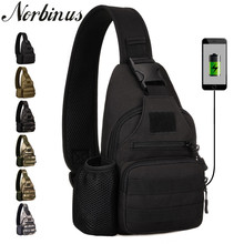 Norbinus-riñonera de pecho de nailon para hombre, bolso de hombro tipo bandolera de asalto militar, bolsa para botella de agua de viaje, mochila con cargador USB 2024 - compra barato