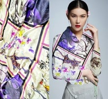 Silks New Fashion feutrine 19mm 97% Mulberry Silk Satin Fabric For Dress Japan Cloth Smooth Elastic Cloth White Flowers Special 2024 - buy cheap