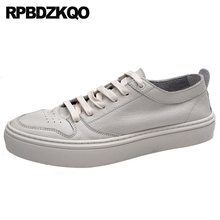 Platform Creepers Trainers Sneakers New White Real Leather Genuine Italian Men 2021 Fashion Shoes Skate Korean Breathable Casual 2024 - buy cheap
