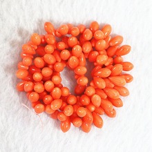 Beautiful natural reddish orange coral 5*10mm newly horizontal hole waterdrop teardrop loose beads diy jewelry 15inch B659 2024 - buy cheap