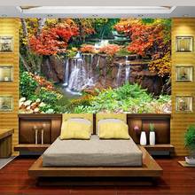 3d wallpaper custom photo wallpaper mural bed room waterfall forest landscape sofa painting TV background wallpaper for wall 3d 2024 - buy cheap