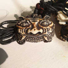 TNL462 Tiger Head Amulet Pendants Necklace with Adjustable Rope Chain Resin Crafts 2024 - buy cheap