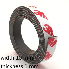 1 Meter/lot Rubber Magnet 10*1 mm self Adhesive Flexible Magnetic Strip Rubber Magnet Tape width 10 mm thickness 1 mm  10x1 mm 2024 - buy cheap