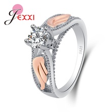 925 Sterling Silver  Rings with Clear Zircons Cute Angle Wings Shaped Design Women Girls Wedding Engagement Lovely Rings 2024 - buy cheap