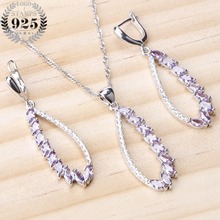 Costume Jewelry Sets Earrings For Women Silver 925 Wedding Jewelry Stone Zircon Pendant Necklace Set 2024 - buy cheap