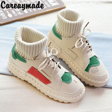 Careaycut-botas feitas à mão estilo coreano, novas botas, calor, arte e lã, botas finas, a arte retrô, bota plana macia para meninas, 3 cores 2024 - compre barato