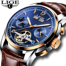 Relogio Masculino Mens Watches Top Brand Luxruy LIGE Automatic Watch Men Waterproof Sport Clock Man Leather Business Wrist watch 2024 - buy cheap