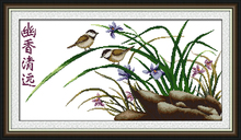 Elegant orchid cross stitch kit flower 18ct 14ct 11ct count printed canvas stitching embroidery DIY handmade needlework 2024 - buy cheap