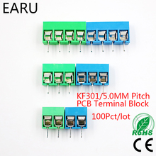 100Pcs/lot KF301-5.0-2P KF301-3P KF301-4P Pitch 5.0mm Straight Pin 2P 3P 4P Screw PCB Terminal Block Connector Blue Green 2024 - buy cheap