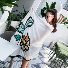 Women Scarf Spring Summer Overside Sun Protection Fashion Long Scarves Female Beach High Quality Sunscreen Silk Shawls H3031 2024 - buy cheap