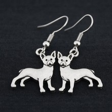 Cor Prata Vintage Fox & Rat Terrier Dog Gota Brinco Brincos Boho Longo Grandes Brincos Para As Mulheres Moda Jóias Bijoux femme 2024 - compre barato