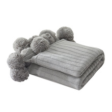 Junwell 100% Cotton Knitted Blanket Fur Ball Fashion  Adult  Sofa Bedding Decorative Knitting Throw Blanket Gift 2024 - buy cheap