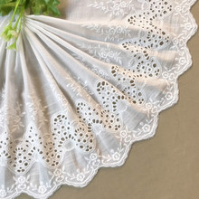 Super WidelyNatural white Exquisite Cotton100% Cloth Embroidery Hollow Lace Trim DIY Accessories Lace Fabric Width 38cm 3Yds/lot 2024 - buy cheap