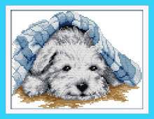 Small lovely dog sleep Printed on Canvas DMC Counted Chinese Cross Stitch Kits printed Cross-stitch set Embroidery Needlework 2024 - buy cheap