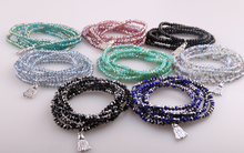 Wholesale Mix Mini Crystal with Alloy Tassel Beads Charm Stretched Necklace Handmade Elastic Pacet Yoga Bracelet 2024 - buy cheap