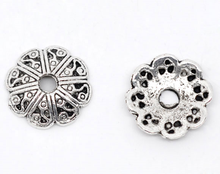 DoreenBeads 100 Silver Color Flower Bead End Caps 12x2.5mm Findings (B08429), yiwu 2024 - buy cheap