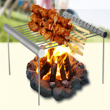 Parrilla de barbacoa portátil de acero inoxidable, parrilla de barbacoa plegable, Mini Parrilla de barbacoa de bolsillo, accesorios para barbacoa para uso en parques domésticos 2024 - compra barato