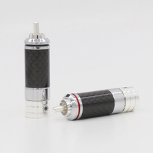 High quality Copper Rhodium Plated Non Solder Carbon Fiber RCA Connector Plug 2024 - buy cheap