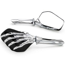 Free Shipping Black/BlackChrome Skeleton Hand Motorcycle Mirrors For  Honda CM 250 400 450 Custom 2024 - buy cheap