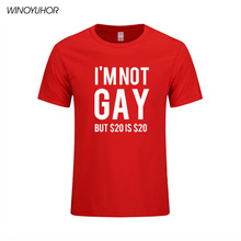 Camiseta divertida para hombre, Camisa de algodón de manga corta, Humor, Geek, de verano, I'm Not Gay But 20 Bucks Is 20 Bucks 2024 - compra barato
