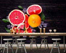 Papel de parede Grapefruit Ice Food photo 3d wallpaper murals for living room kitchen restaurant bar cafe Beverage shop 2024 - buy cheap