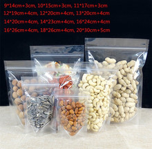 100pcs/lot-12 sizes options Clear Transparent Plastic Gift Bags Zip Lock Seal Stand Up Pouch for Coffee Sugar Food Packaging 2024 - buy cheap