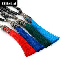 Bohemian Vintage Style Women Statement Necklace Long Tassel Natural Stone Beads CZ Stopper Chain Necklace for Sweater Women Gift 2024 - buy cheap