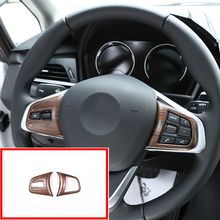 Pine Wood Grain For BMW X1 F48 2 series 218i f45 F46 2016-2019 ABS Chrome Steering Wheel Button Cover Trim For BMW X2 F47 2018 2024 - buy cheap