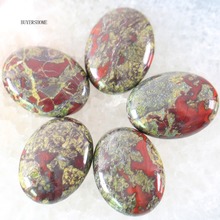 Free Shipping Fit Makeing Jewelry Necklace Bracelet Stone 30x40MM Natural Dragon Blood Stone Bead CAB Cabochon 1Pcs RK1717 2024 - buy cheap