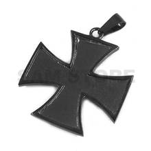 Black  German Army Iron Cross Pendant Stainless Steel Jewelry Black Cross Biker Men Pendant SWP0306 2024 - buy cheap