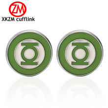 High Quality French Style Green lantern Cufflinks For Mens Shirt Brand suit Cuff Buttons Top sale Cuff Links Jewelry 2024 - buy cheap