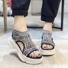 Sooneeya Height Increasing Women Sandals Shoes Summer Wedge Platform Sandals Ladies Slip-on Elastic Flat Sandals Woman Sandalias 2024 - buy cheap