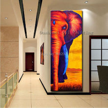 Skills Artist Hand-painted High Quality African Elephant Oil Panting On Canvas Abstract African Elephant Canvas Painting 2024 - buy cheap
