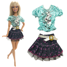 NK 1 Pcs  Doll Dress Beautiful Handmade Party Clothes Top Fashion Skirt For Barbie Doll Accessories Best Child Girls'Gift 80A 2024 - buy cheap