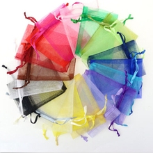 Mixed Color 9x12cm 1000piece Wedding or Jewelry Packing ~ Drawstring Plain Organza bags Gift Pouches 2024 - buy cheap