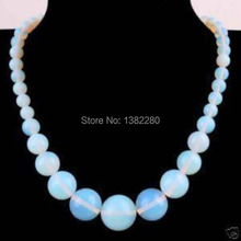 ! wholesale natural Opal Round Beads Necklace 18" JT5224 2024 - buy cheap