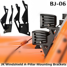 Kit de suporte para barra de luz led, 2 peças, para-brisa, coluna de montagem para 07-15 jeep jk wrangle 2024 - compre barato